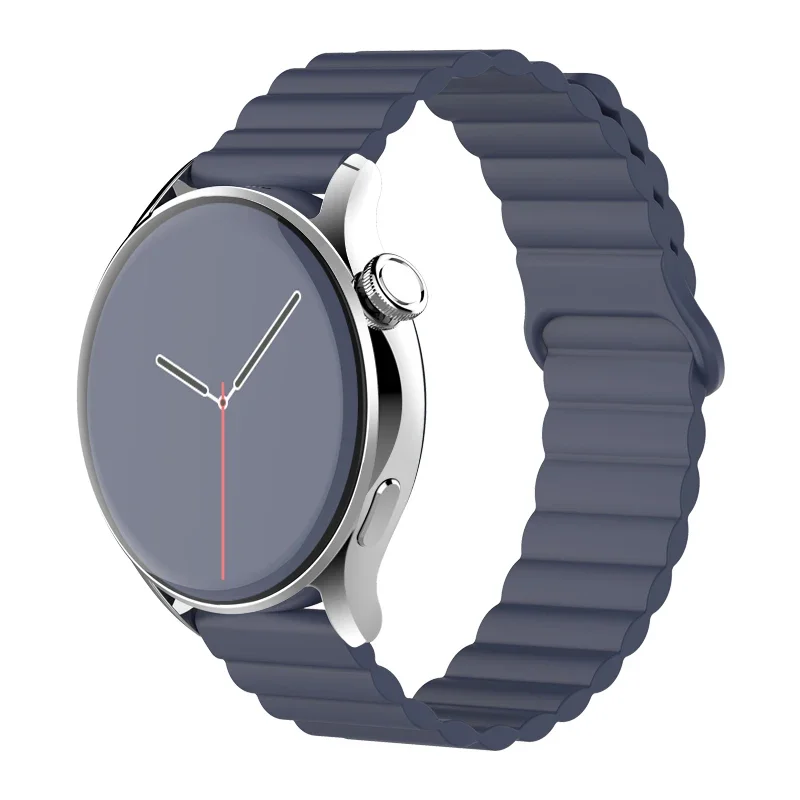 Magnetic Loop Silicone Link Bracelet, 20mm/22mm Band Strap