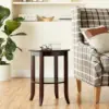 Furniture-Wood Genoa End Table, Round Side /Accent Table , Inset Glass Espresso 2