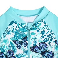 Swimming Costumes for Girls Long Sleeve Butterfly Design Swimsuit Hawaiian Bathing Suit Kids One Piece Quick Dry Swimwear 3