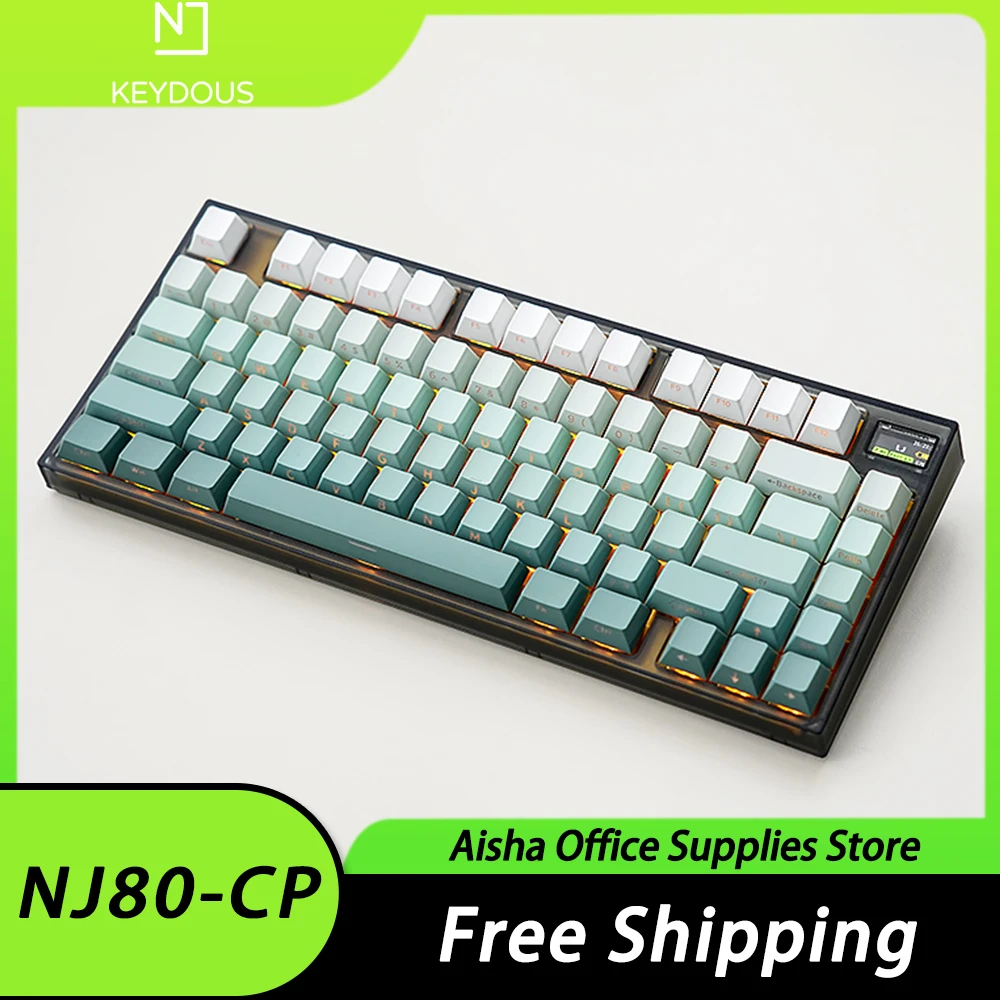 

Keydous NJ80-CP Mechanical Keyboard Multifunctional Knob Three Mode Wireless Gaming Keyboard RGB Hot Swap Pc Gamer Accessories