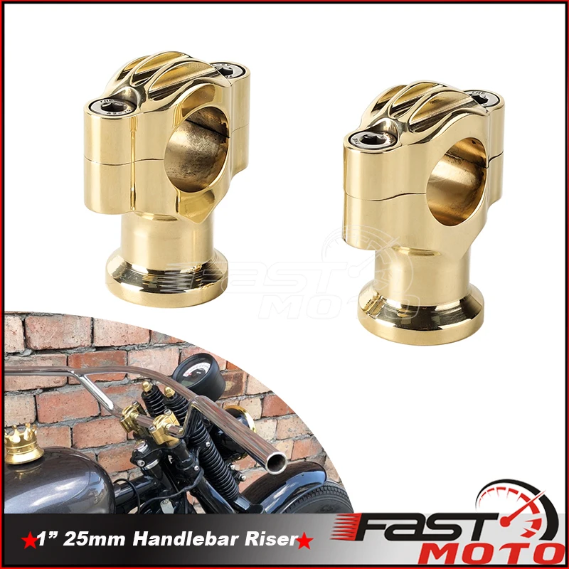 Universal Manubrio Riser 25Mm Bar Per Harley Honda Yamaha Kawasaki Suzuki Bmw Chopper Xl1200 Xl883 1 "Maniglia Bar Riser Ottone