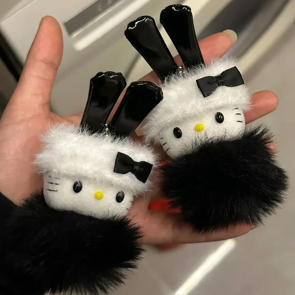 

Kawaii Bunny Styling Hellos Kittys Pendant Bag Schoolbag Kt Cat Doll Plush Decorative Accessories Children's Girls Toys