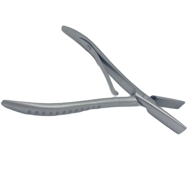 1 PC 7 inch Flat Teeth Silver Stainless Steel Clamp Hair Extension Plier with Smooth Grooves Keratin Hair Extensions Tools 6