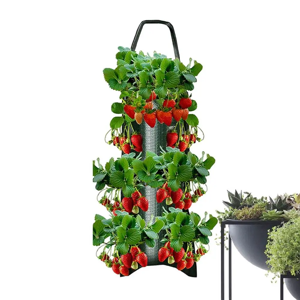 Description Picture 3 of itemMulti-Function Hanging Tomato Grow Bag Upside Down Planter Strawberry Vegetable Flower Plant Grow Bags Garden Plant Pot