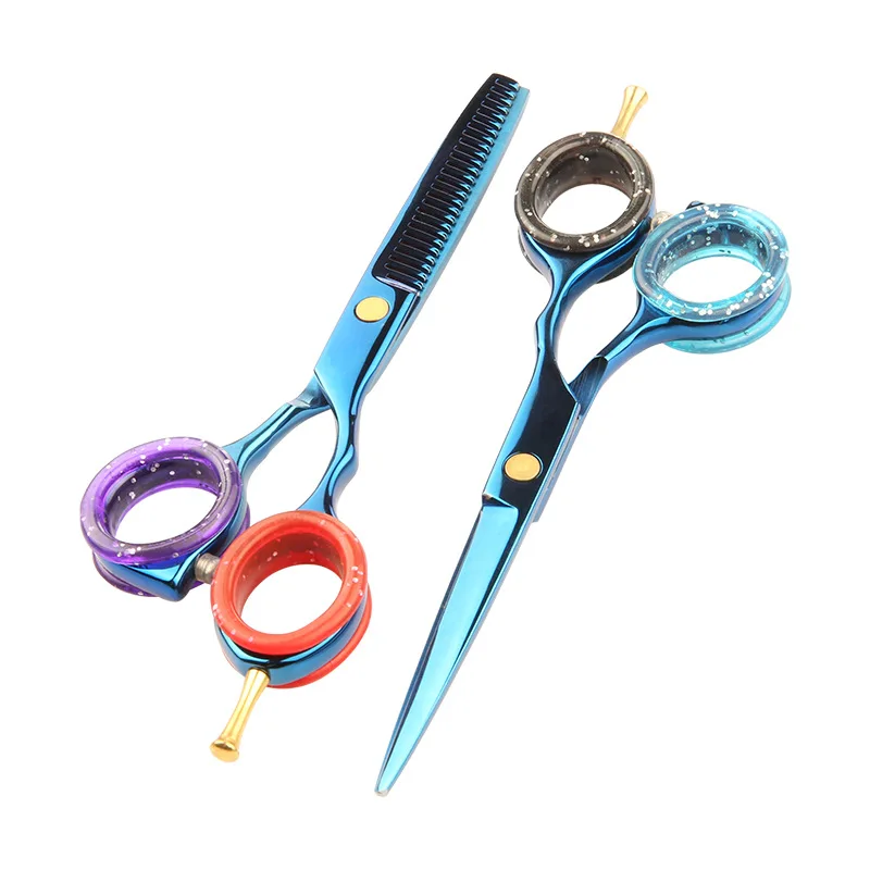 Dog Grooming Scissors Kit Professional Pet Grooming Scissors Colorful Ring Set