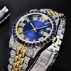 Cool Hip Hop Diamond Watches For Men Montre Fashion Alloy Band Luxury Brand Golden Date Quartz Clock Relogios Masculinos 2024 2