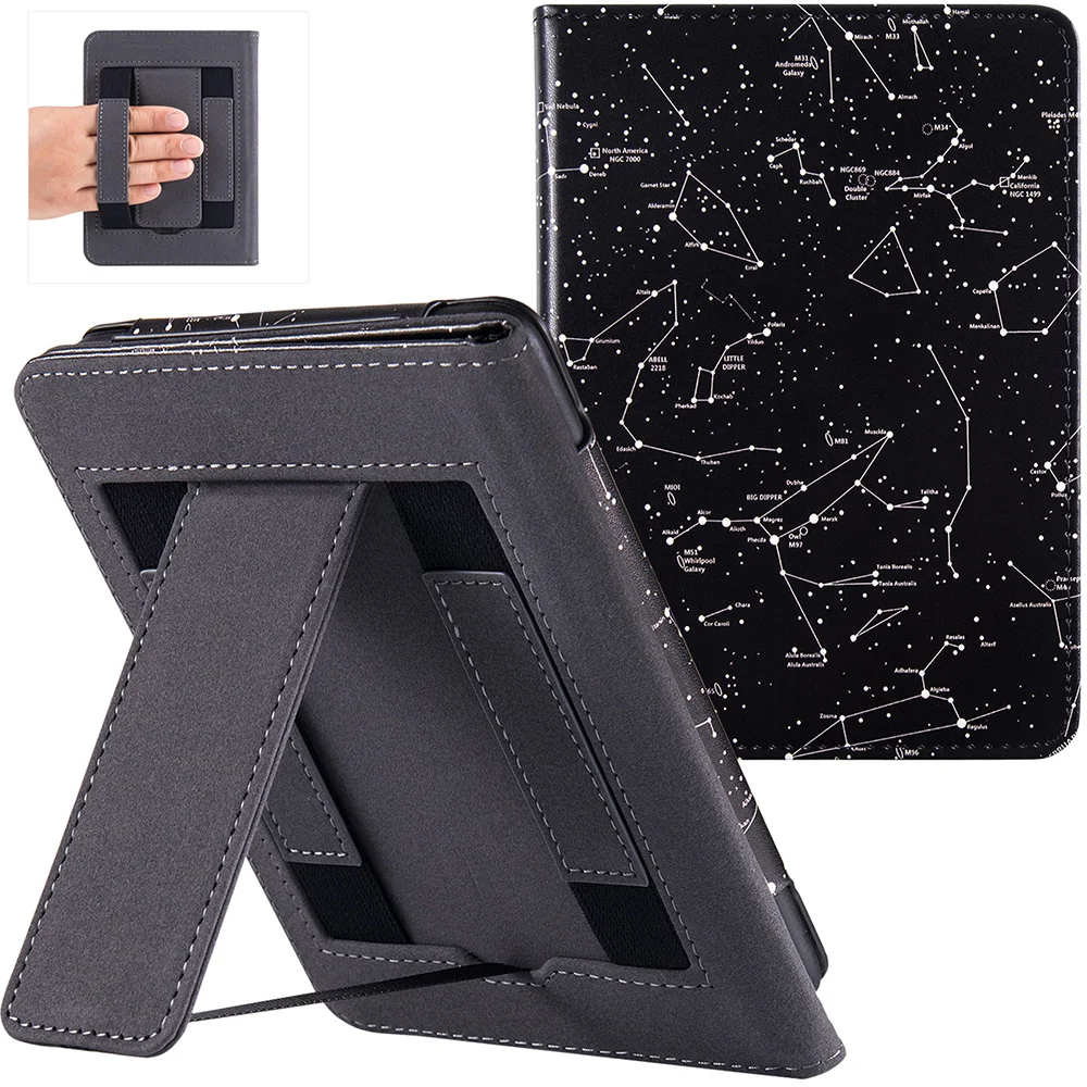 Custodia Stand Per 6.8 "Kindle Paperwhite (11Th Gen-2021) E Paperwhite Signature Edition-Custodia In Pelle Pu Con Cinturino A Mano