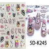 5D Realistic Relief Happy Halloween Prank Cute Skull Ghost Jack-o'-lantern Adhesive Nail Art Stickers Decals Manicure Charms 3