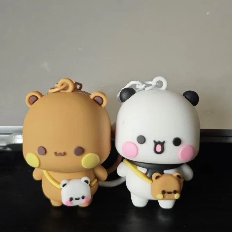 Panda Bubu and Yier Key Holder Charm Keychain Backpack Cute Cartoon Bear Doll Anime Key Ring Couple Jewelry Valentine's Day Gift 4