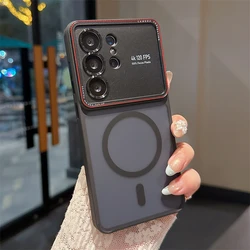 Luxury Translucent Magnetic Phone Case with Metal Camera Protection and Matte Finish - Galaxy S26 Ultra (Black)