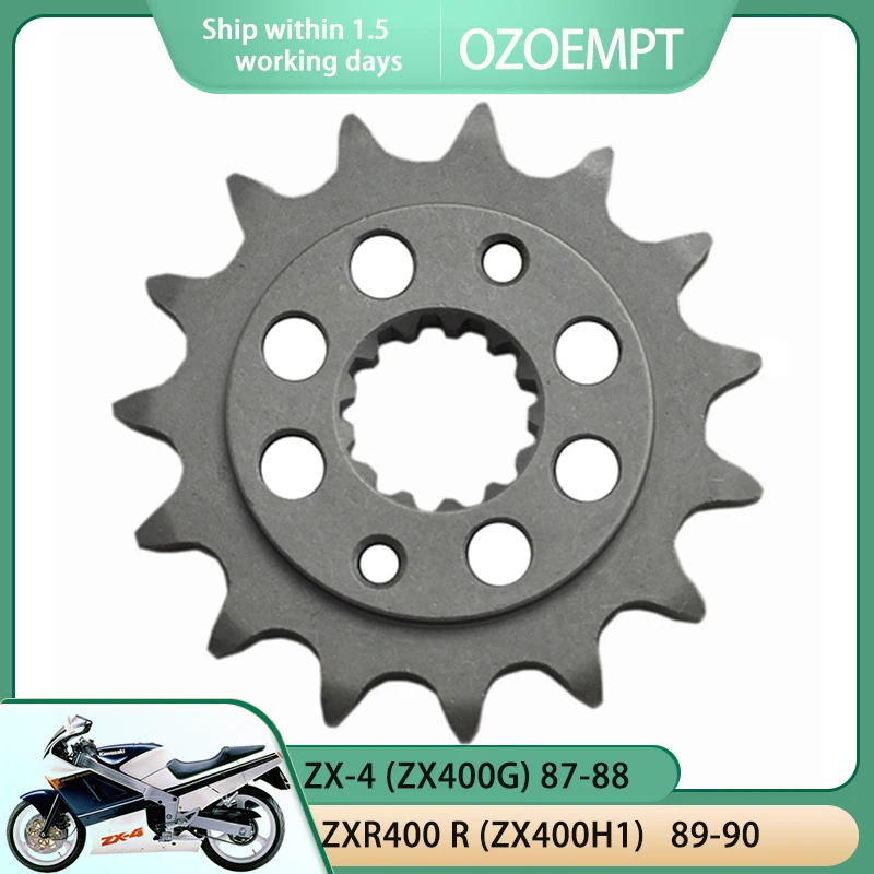 

OZOEMPT 520-15T Motorcycle Front Sprocket Apply to ZXR400 H2,L1-L9 (ZX-4) 2 ZX-4 (ZX400G) R (ZX400H1) RG400 EW SV400