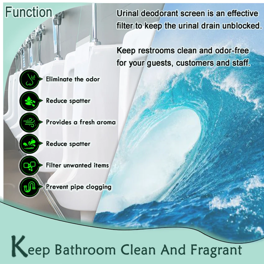 CNQLIS 20 Pack Urinal Screen Cakes Blocks Deodorizer Pads Scent Lasts Up To 30 Days Anti-Splash Fresh And Ideal For Public And Domestic Men Bathrooms