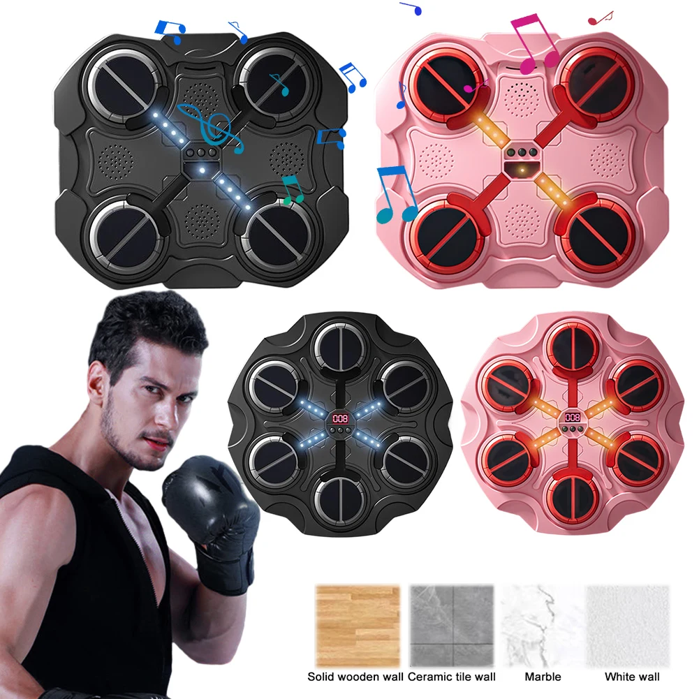 Music Boxing Machine Boxing Workout Machine Bluetooth-Compatible Smart Training with Gloves for Response Training
