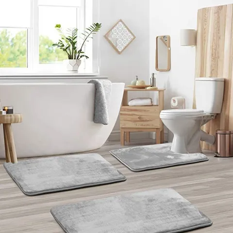 Velvet Bath Set Super Soft Non-slip Comfortable Bath Mats Rug Carpet Set  Bathroom Absorbent Washable Rug Toilet Floor Mat