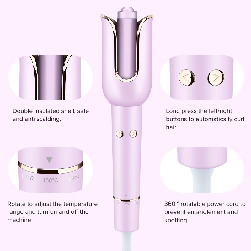 Description Picture 5 of itemAutomatic Hair Curler Auto Hair Curling Iron Ceramic Rotating Air Curler Air Spin Wand Styler Curl Machine Magic
