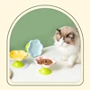 Ceramic Elevated Cat Food Bowl Floral Design Easy-to-clean Durable Cutlery for Food Water Cute Dog Bowl for Neck Protection 1