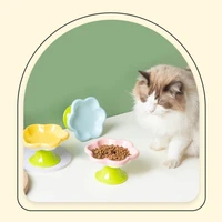Ceramic Elevated Cat Food Bowl Floral Design Easy-to-clean Durable Cutlery for Food Water Cute Dog Bowl for Neck Protection 1