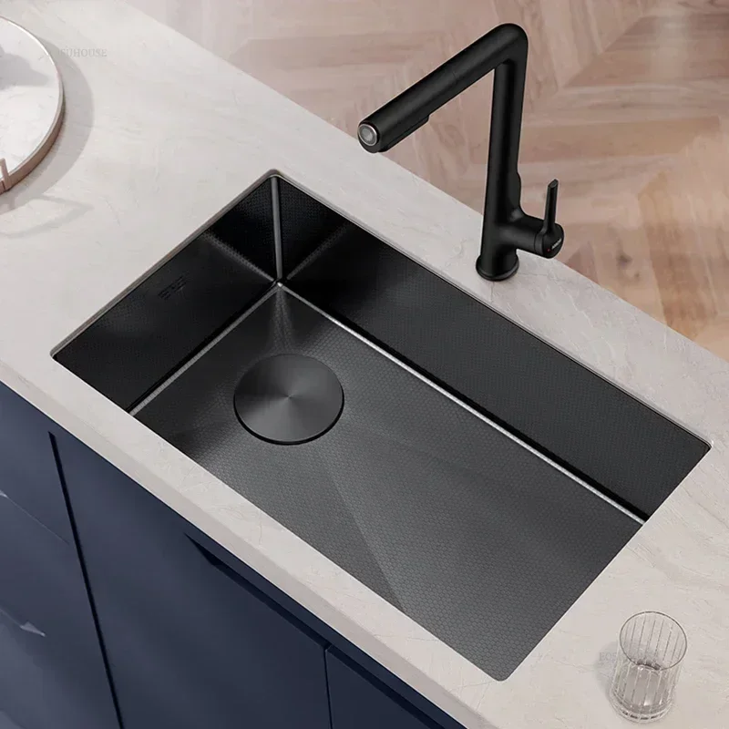 European High Quality Sink for Kitchen Simple Design Sinks for Balcony Metal Honeycomb Embossed Scratch-resistant Kitchen Sinks