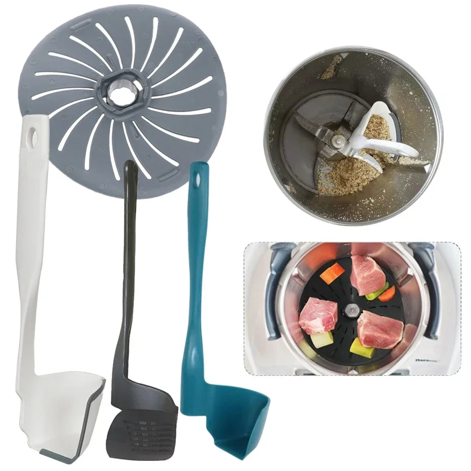 Thermomix Scraper Rotate Spatula and Blade Cover for Thermomix Portioning Food Processor Kitchen Rotating Scraper