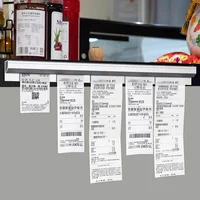 20/30cm Restaurant Ticket Holder Aluminum Order Rack Receipt Holder Silvery Kitchen Slide Check Rack for Office Cafes Pubs 1