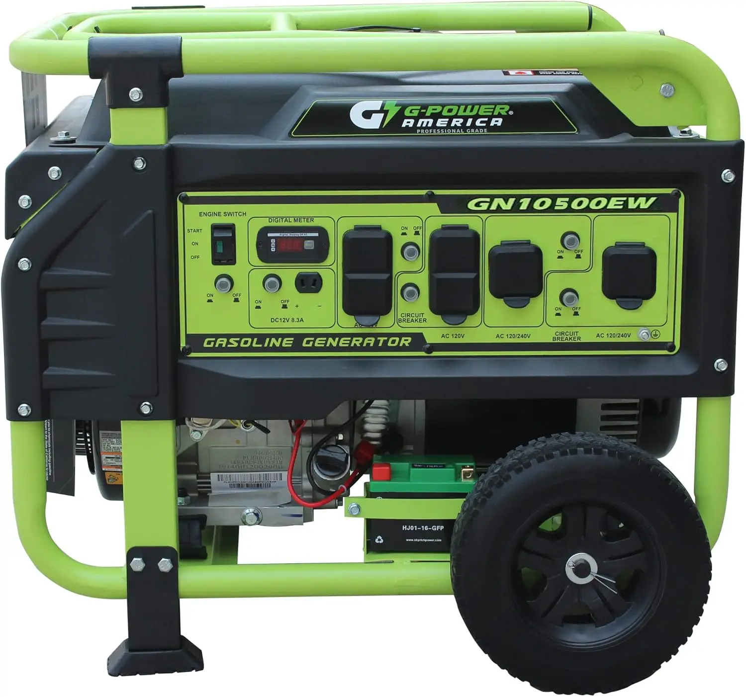 Description Picture 2 of itemPortable Generator 10500 Watt,Gasoline Powered,Recoil/Electric Start, 12V-8.3A Charging Outlets, Home Back Up & RV Ready