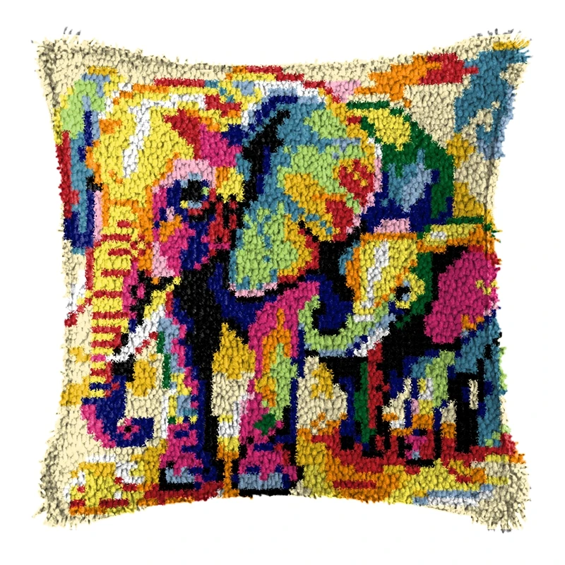 Large 16.93"x16.93" Customizable Cross Stitch Canvas Kit-Home Sofa Decor with 36 Colored Threads