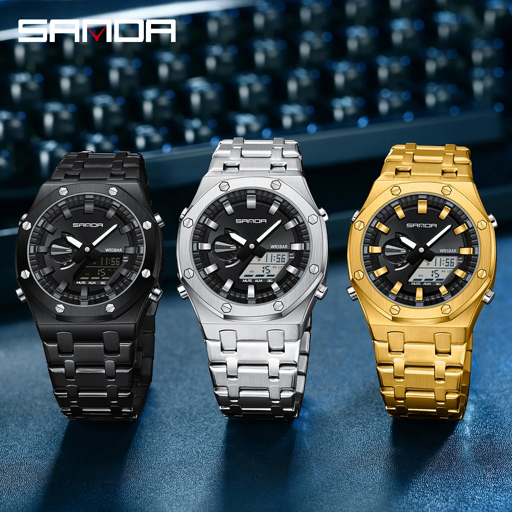 Fashion Sanda Outdoor Men Digital Top G Style Original Movement Led Display Wristwatch Waterproof Mens Quartz Clock Reloj Hombre, Alina Gadgets