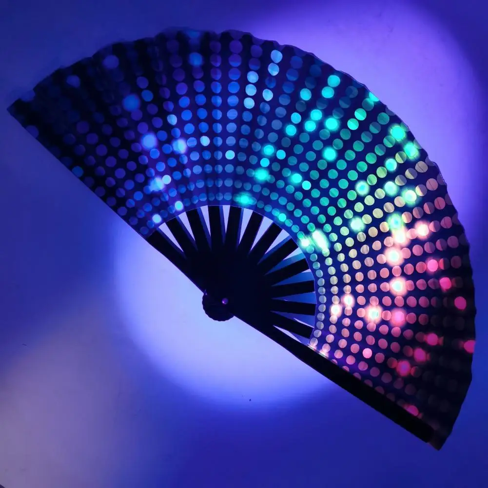 Ventaglio Techno Rave In Bamb&ugrave; - Peace Love Techno Design Nero