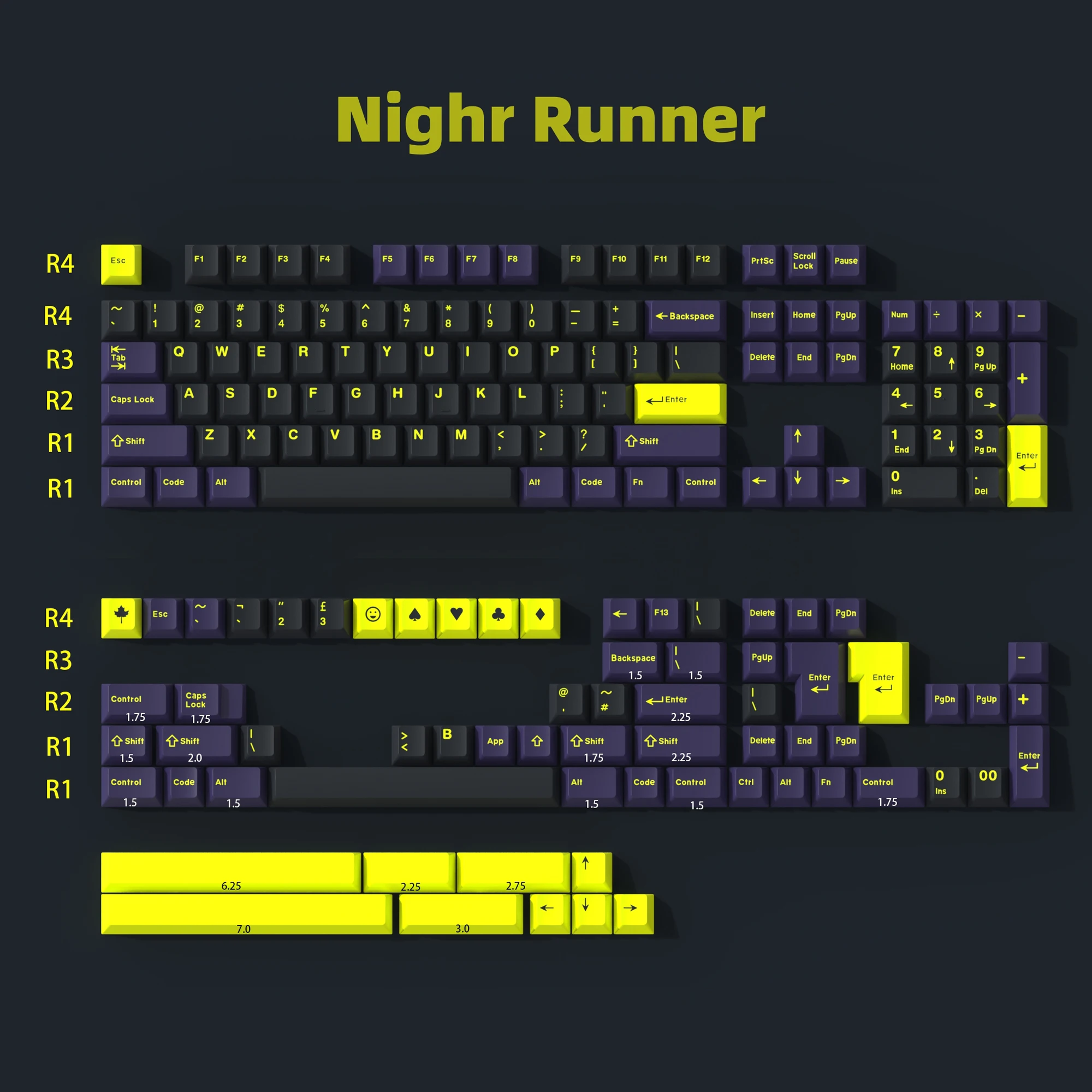 

173 Keys/set GMK Black Knight Keycaps ABS Double Shot Key Caps Cherry Profile Keycap For Alice Sugar65 Leobog Hi8 Hi75 Keyboard