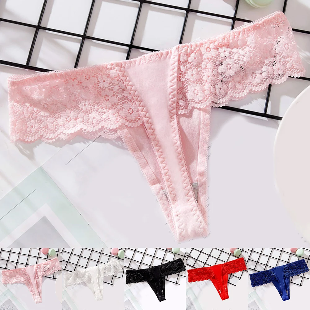 Women Thong Elastic Cotton Low Waist Lace Seamless Underwear Solid Color 31 Se67D28F781Cc4D0985B72B52D7D700Fcm