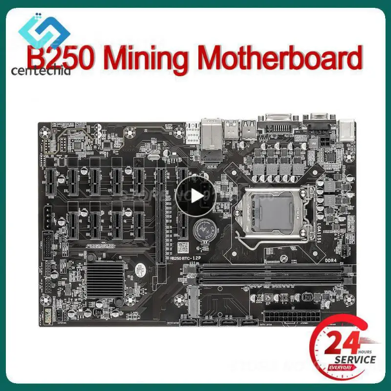 

B75 B250C Mining Motherboard 12 USB 3.0 To PCIe XI-E 16X Graphics Card LGA 1151 DDR4 SATA Bitcoin BTC ETH Miner Mainboard