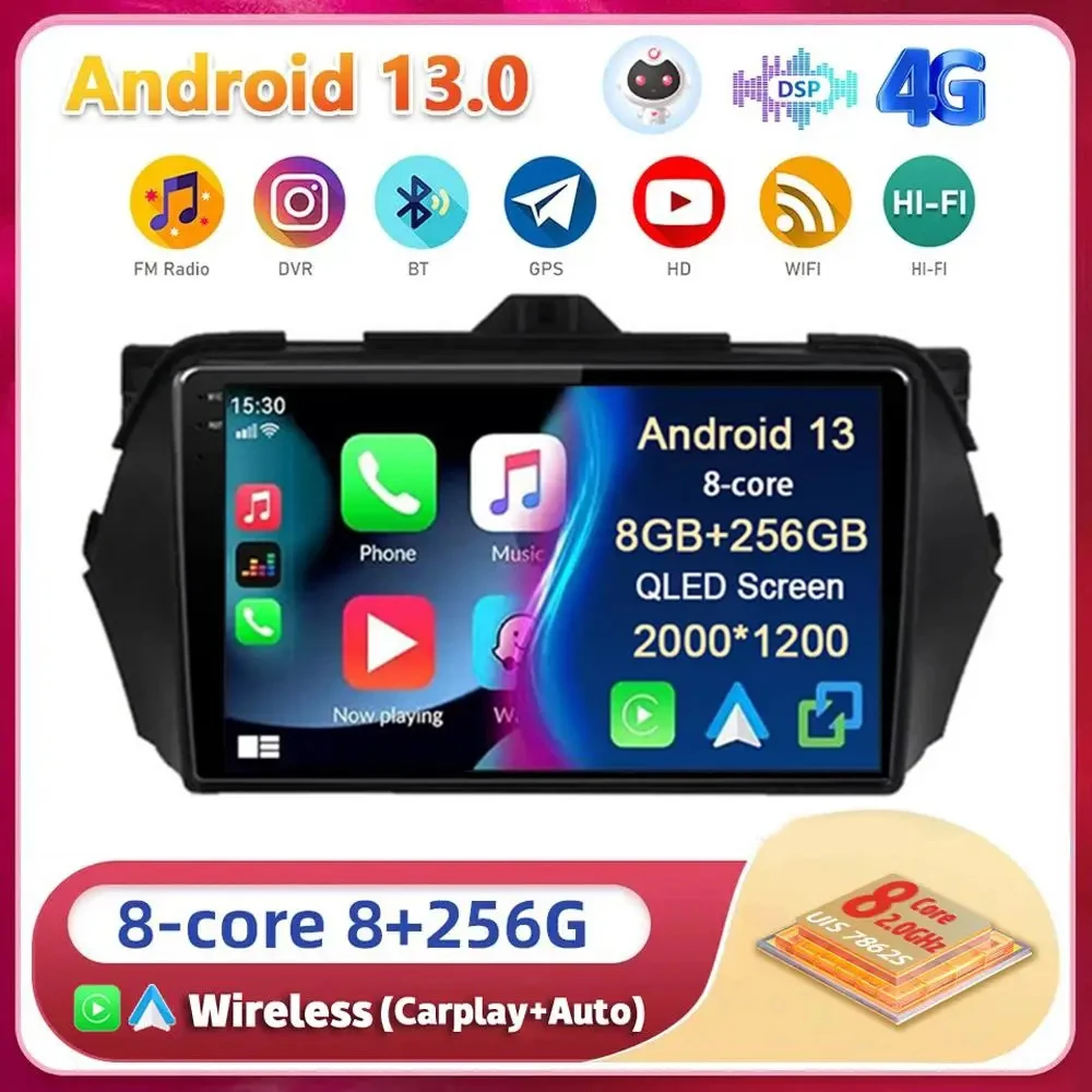

Android 13 Carplay WIFI+4G For Suzuki Alivio Ciaz 2014-2019 Car Radio GPS Multimedia Player Stereo Head Unit 2din DSP 360 Camera