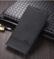 Vintage Minimalist Leather Flip Case - Skin - friendly Anti - drop Back Cover - Galaxy A07 (Black)