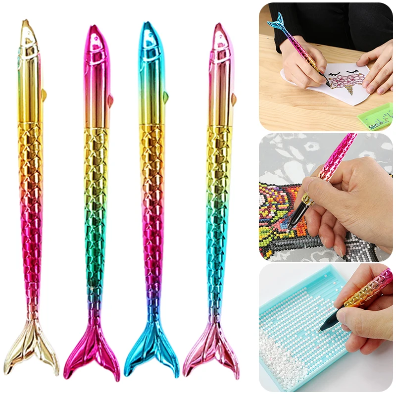 Diamond Painting Accessories Diamond Painting Pen 5D Diamond Point Drill Pen DIY Fish Tail Rhinestones Painting Cross Stitch Art Crafts Sewing Embroidery Tool