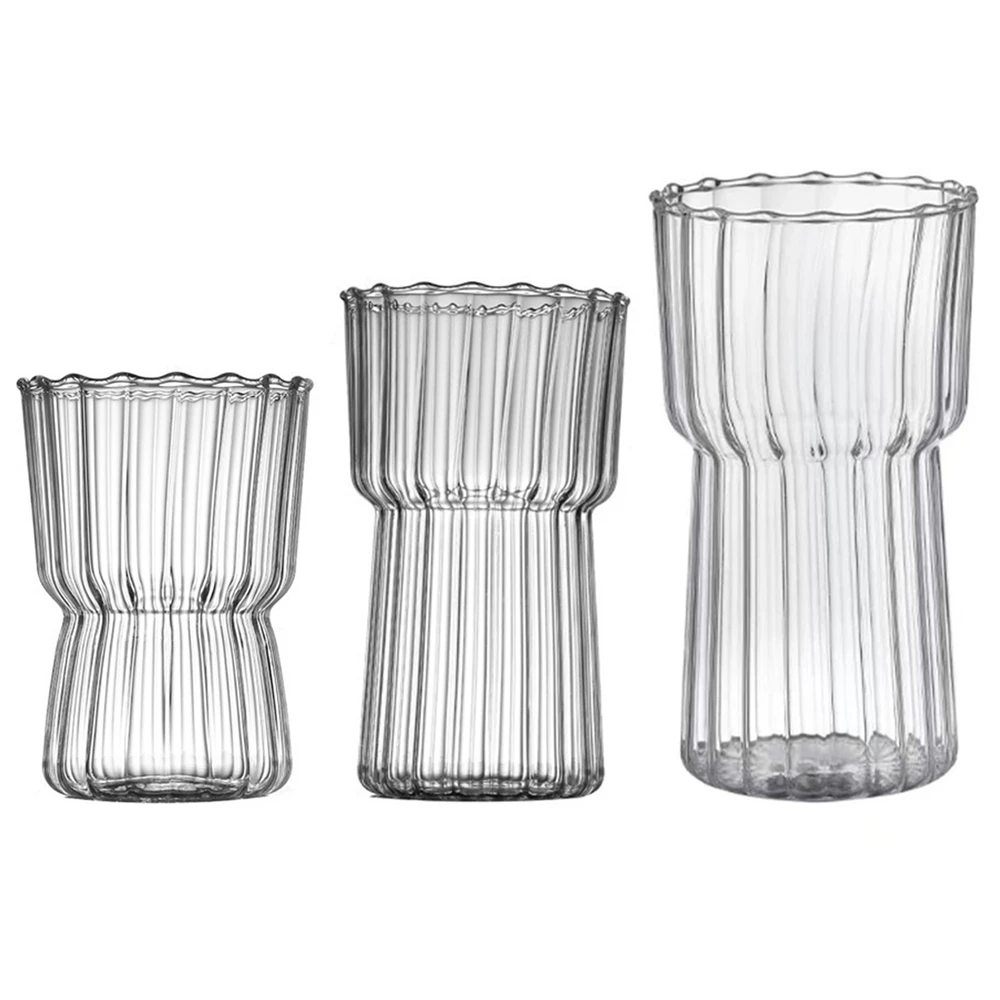 Wavy Lines Can Glass Cup