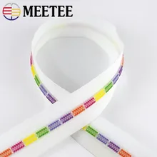 Meetee 2/5/10meters 5# White Colored Coil Nylon Zippers for Sewing Bags Garment Decor Zipper Repair DIY Accessories ZA026