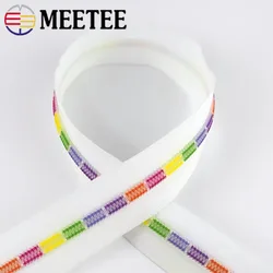 Meetee – fermetures éclair en Nylon 2/5/10 mètres, bobine de couleur blanche, pour sacs à coudre, décor de vêtement, réparation de fermeture éclair, accessoires de bricolage, #5, ZA026 