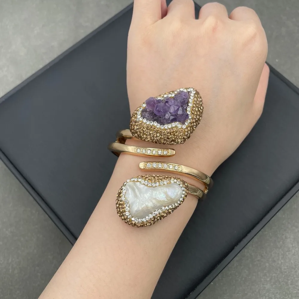 

Baroque pearl amethyst bracelet jewelry for women's personalized fashion, simple,luxurious, and exquisite accessories for ladies