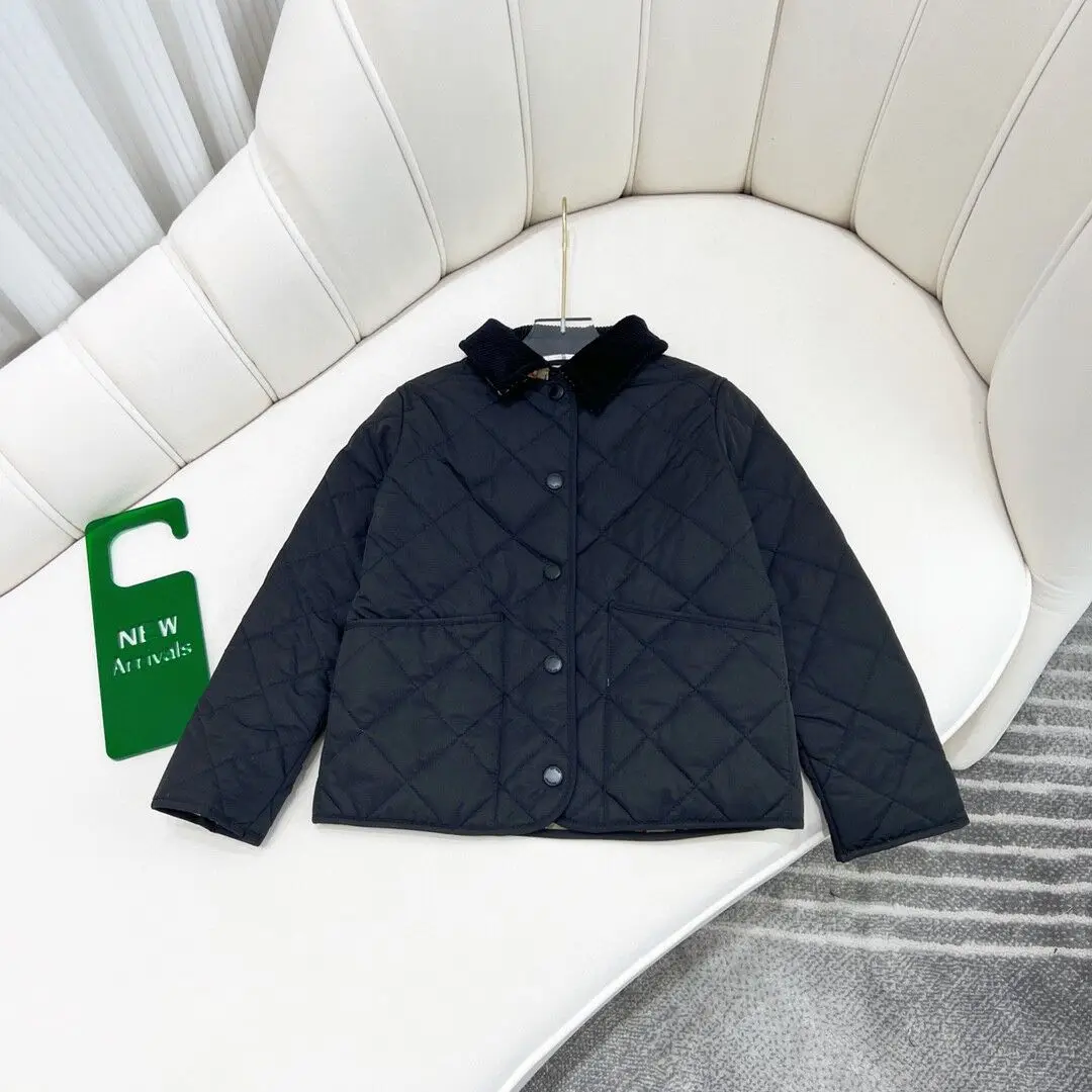 Children's winter padded clothes lapel classic style warm jacket windbreaker