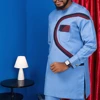 New Men's Tenos Wedding 2-Piece Suit Waist Pants Shirt Solid Color Panel Long Sleeve Party African Ethnic Style Clothing (M-4XL) 3
