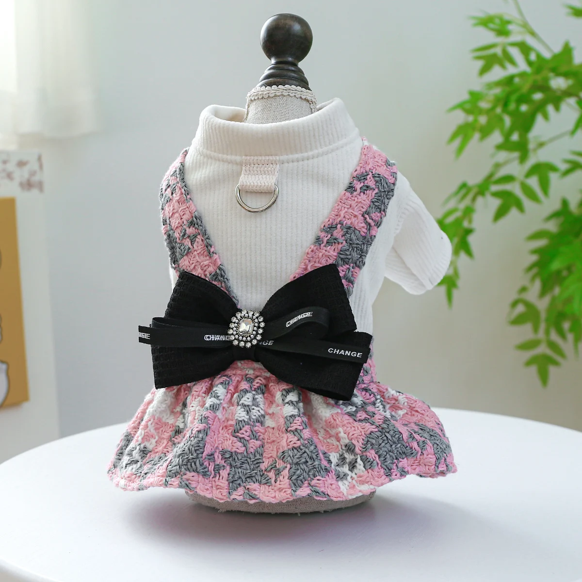Dog Clothes Accessories Classic Plaid Dress For Medium Dog Chihuahua Autumn Winter Puppy Cat Pet Soft Warm Costume Pet Supplies