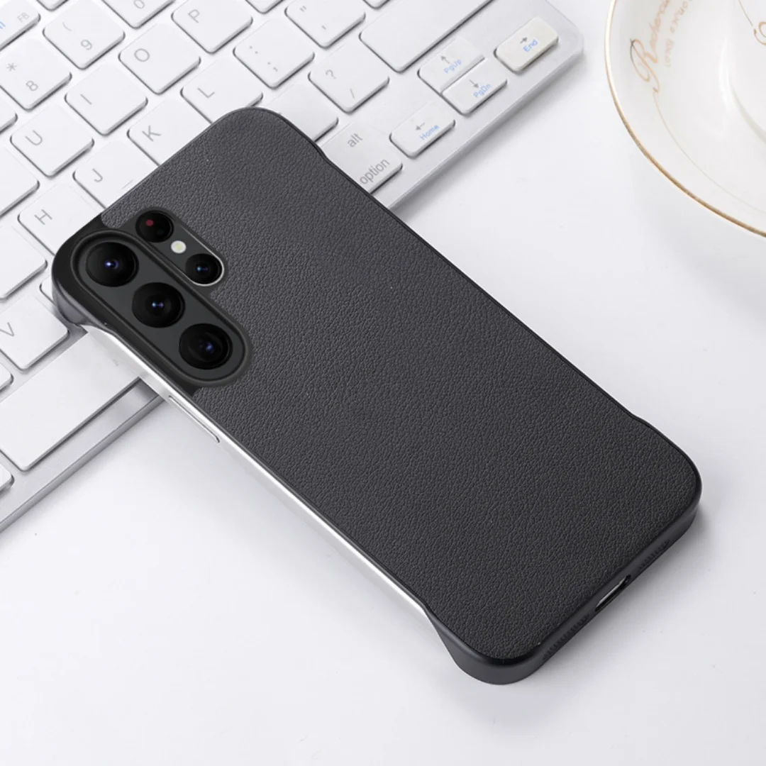 Luxury Business Leather Frameless Matte Phone Case with Fall Protection