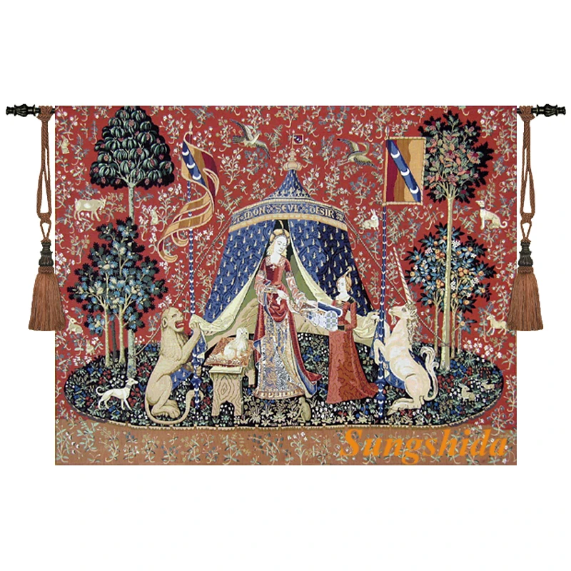 

Sungshida 100%Cotton Jacquard Craft Tapestry Eearopean American Syle High-grade Home Decoration Wall Hanging Artistic Tapestry