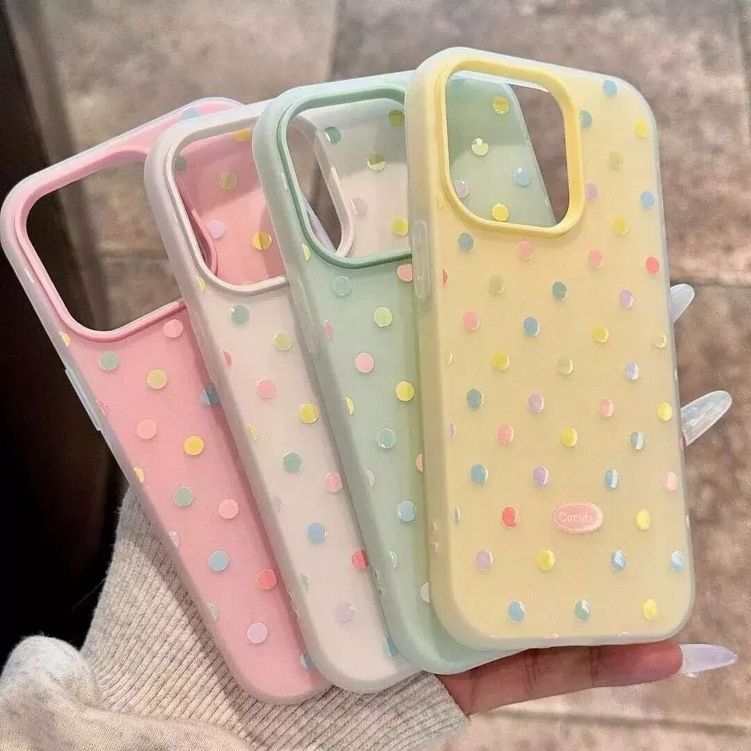 Y2K Cute Polka Dot Candy Color Phone Case