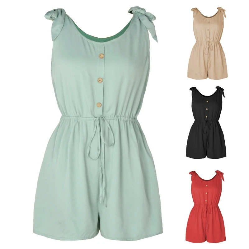 

Women Short Romper With Pockets Romper Short Jumpsuit Sleeveless Romper