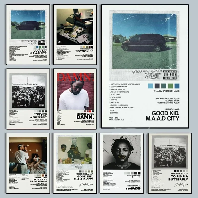 Kendrick Lamar Good Kid Maad City Hip Hop Musik Album Cover Poster Drucke Wand Kunst Leinwand Malerei Bild Geschenk Zimmer Home Dezember
