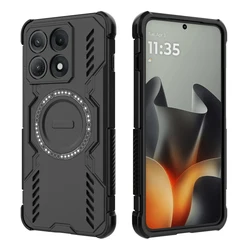 ELVEV Magnetic Wing Shield Phone Case - Durable PC+TPU with Wireless Charging Compatibility for Motorola Edge 70 Max (Black)