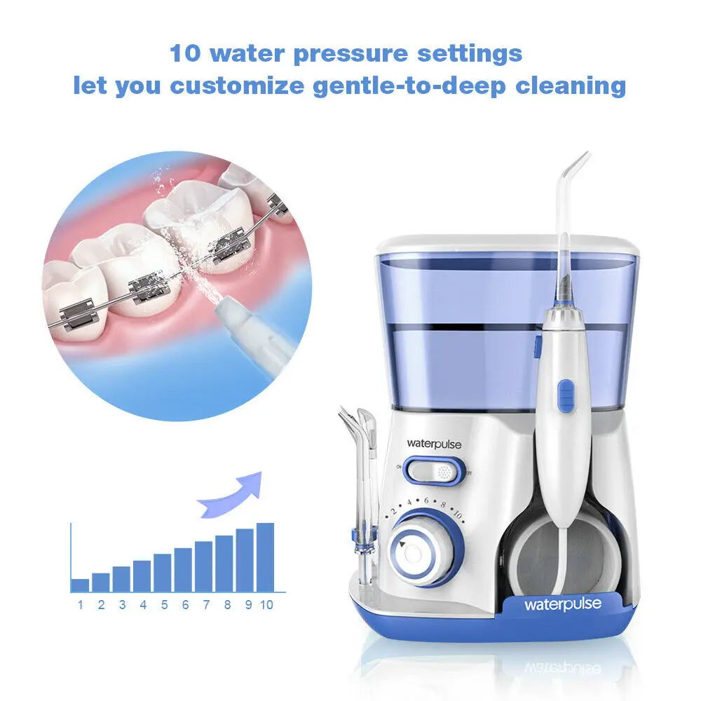 Dental Water Flosser Waterpulse V300G 5pcs Tips Electric Cleaner 800ml Oral Hygiene For Care