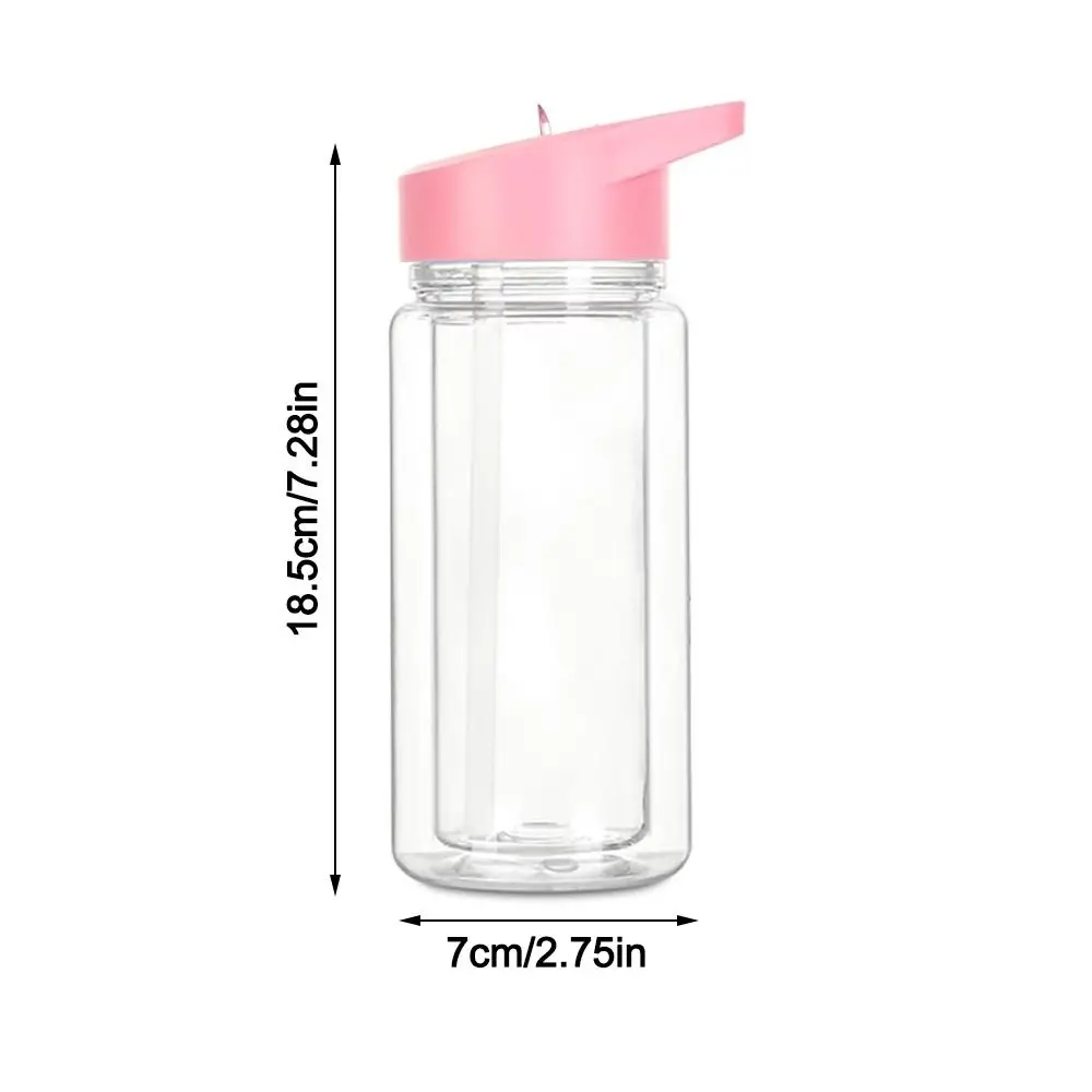 NEW 300ml Capacity Snow Globe Tumbler Break-Resistant Reusable Mason Jar Cups Pre-Drilled Double Layers Plastic Tumbler Children