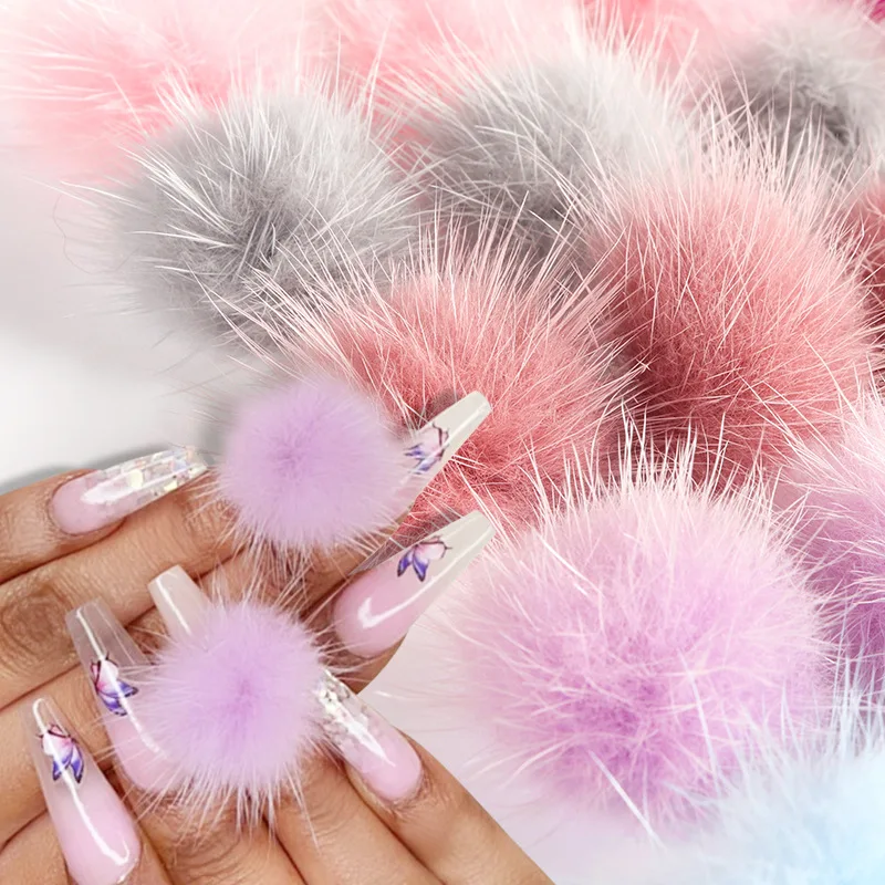 6pcs White Pink Pompoms Nail Art Decorations Detachable Magnetic Design  Cute 3d Plush Balls Kit Nail Supplies For Professionals - Rhinestones &  Decorations - AliExpress